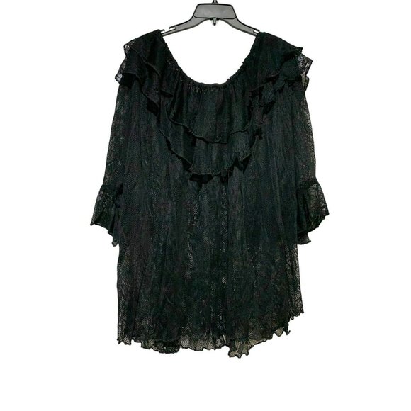 PAT DAHNKE Womens Lace‎ Tunic Boho Western Set Off Shoulder Top & Bottom Pants - Picture 4 of 13